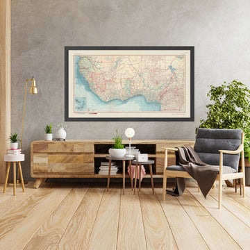 Old Map of West Africa, 1967: Political and Physical Map, Benin, Ivory Coast, Cameroon, Nigeria