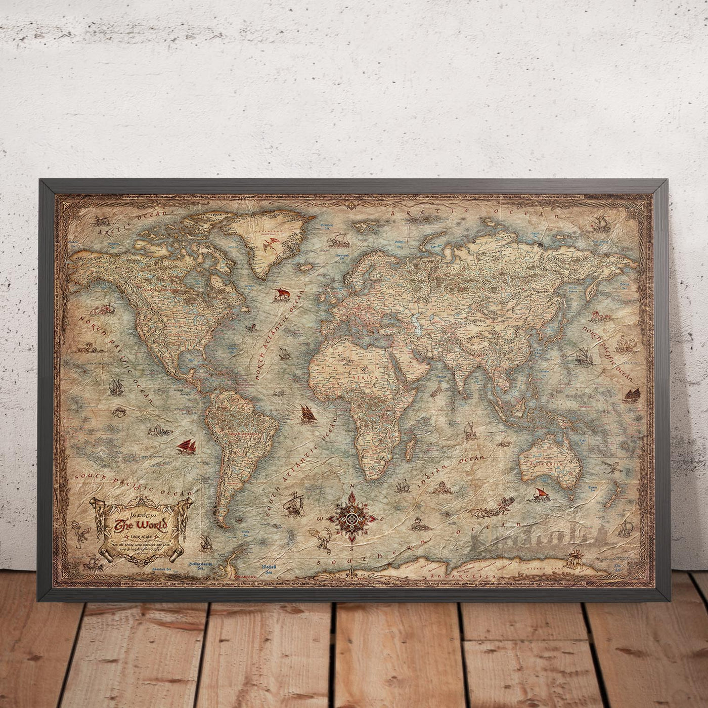 Old Lord of the Rings World Map by Ray&Co, 2022: Large Fantasy Middle ...