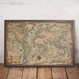 Old Lord of the Rings World Map by Ray&Co, 2022: Large Fantasy Middle Earth Chart, Modern Countries & Cities