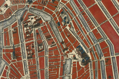 Old Map of Amsterdam in 1766 by Frederik Willem Greebe - The Amstel, The Oude Church, Nieuwevaart, Royal Palace, Lastage