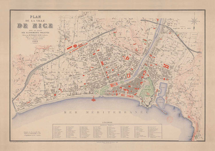 Carte Ancienne Du Comté De Nice & Alpes Maritimes – 1880, Originale, Marga
