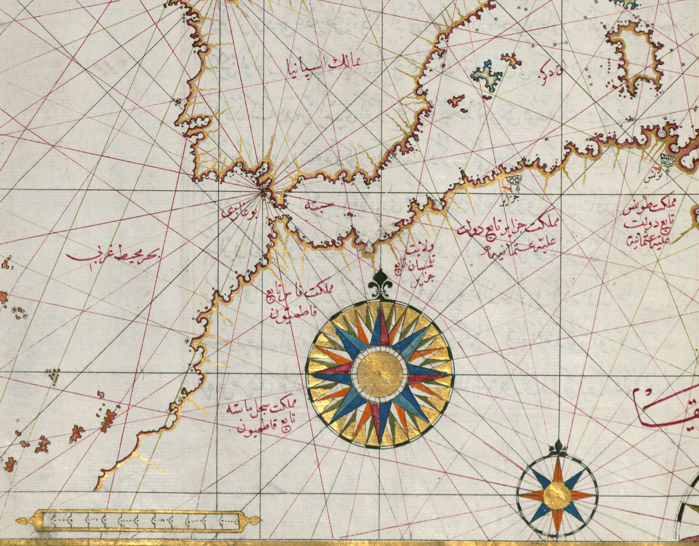 Antiguo mapa árabe de Europa en 1525 por Piri Reis - Francia, España, Reino Unido, Turquía, Alemania