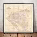 Mappa antica del Nicaragua nel 1863 di Sonnestern - Managua, León, Chinandega, Estelí, Lago Nicaragua 