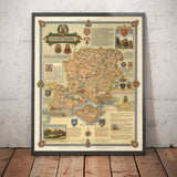 Old Map of Hampshire in 1947 by Ernest Clegg - Southampton, Isle of Wight, Portsmouth, Bournemouth, Winchester