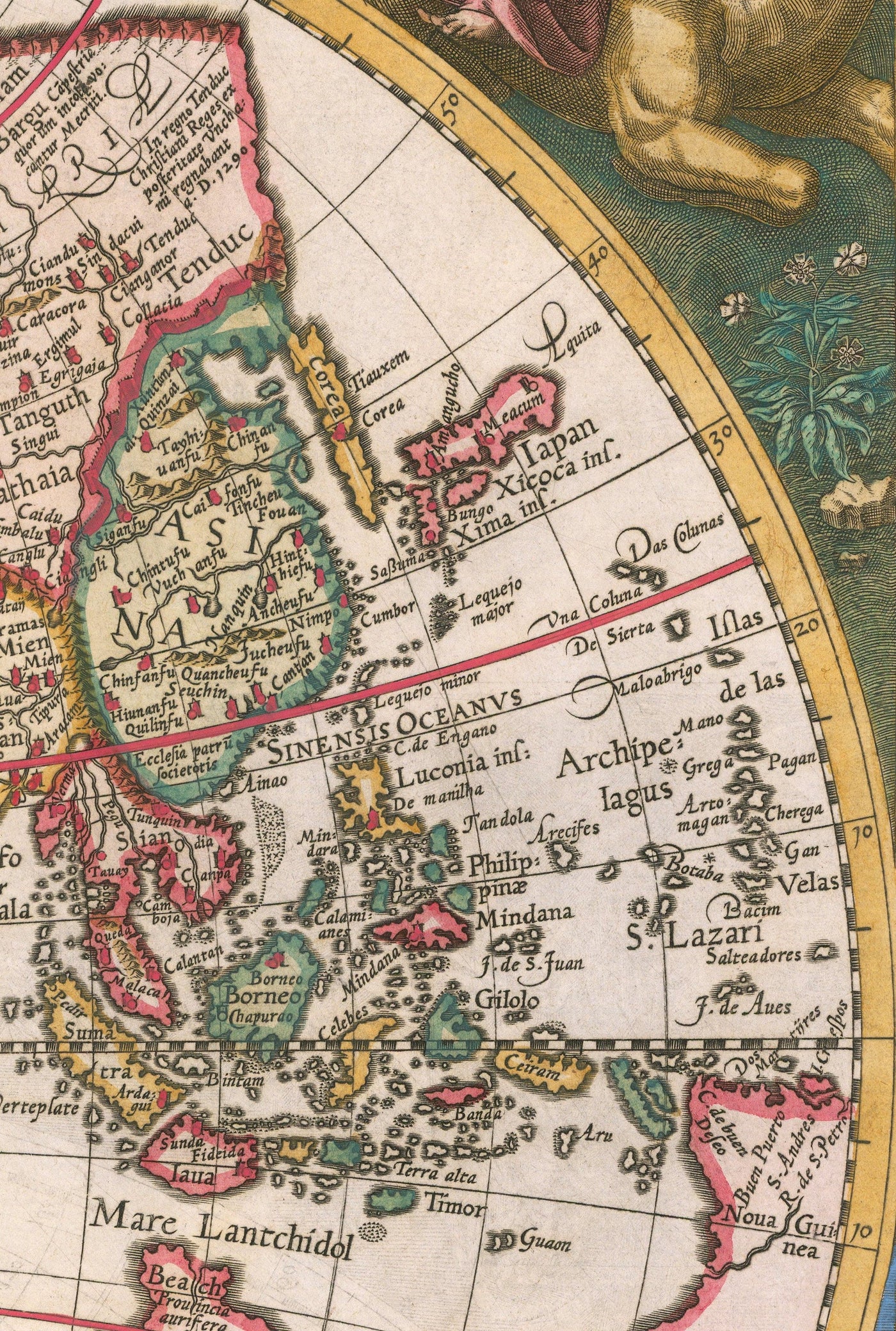 Alte Weltkarte, 1596, Atlas Karte von Johannes Baptista VRienten
