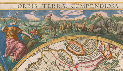 Carte ancienne du monde, 1596, Atlas Carte de Johannes Baptista Vriters
