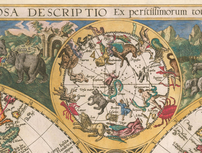 Alte Weltkarte, 1596, Atlas Karte von Johannes Baptista VRienten