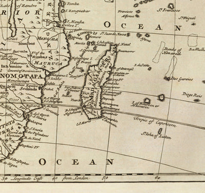 Ancienne Carte de l'Afrique, 1747 par Emanuel Bowen - Pré-colonial - Trade d'esclaves, Negroland, Éthiopie, Barbarie, Nubie