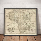 Alte Karte von Afrika, 1747 von Emanuel Bowen - Vor-Kolonial - Sklavenhandel, Negroland, Äthiopien, Barbarei, Nubien 