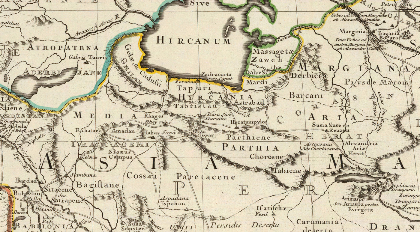 Ancienne carte de l'empire d'Alexandre le Grand, 1731 - 336-323 av. J.-C., Égypte, Turquie, Moyen-Orient, Perse, Afghanistan