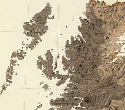 Alte Karte des alten Britanniens, 1856 - Wales, Erse, gälisches Irland, Pikten, keltische Stämme der Eisenzeit, Siluren