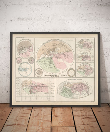 Ancient Geographical Systems by William Smith in 1874 - Herodotus, Ptolemy, Hecataeus, Eratosthenes World Maps