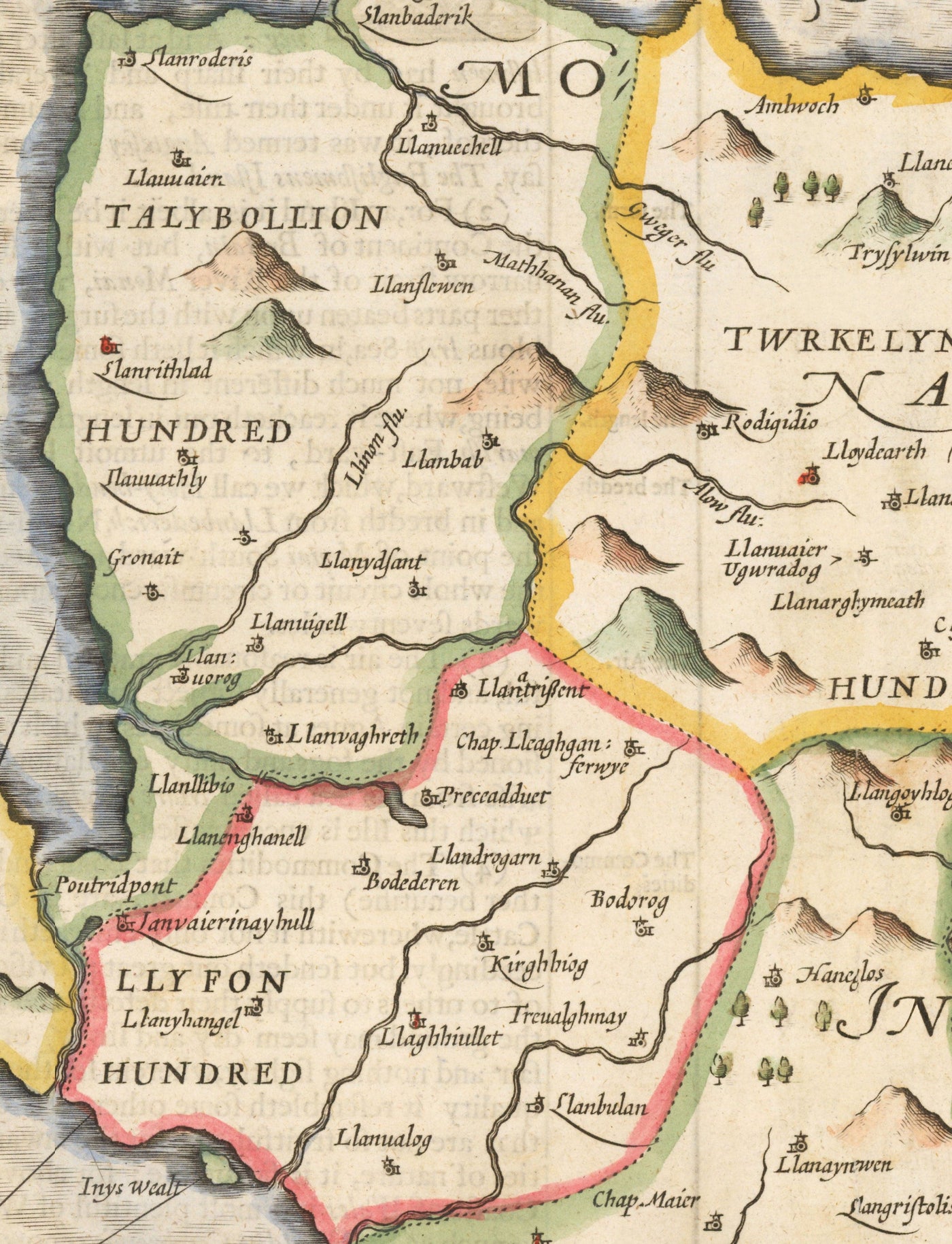 Old Map Of Anglesey Wales 1611 By John Speed Holyhead Llanfairpwll old-map-of-anglesey-wales-1611-by-john-speed-holyhead-llanfairpwll