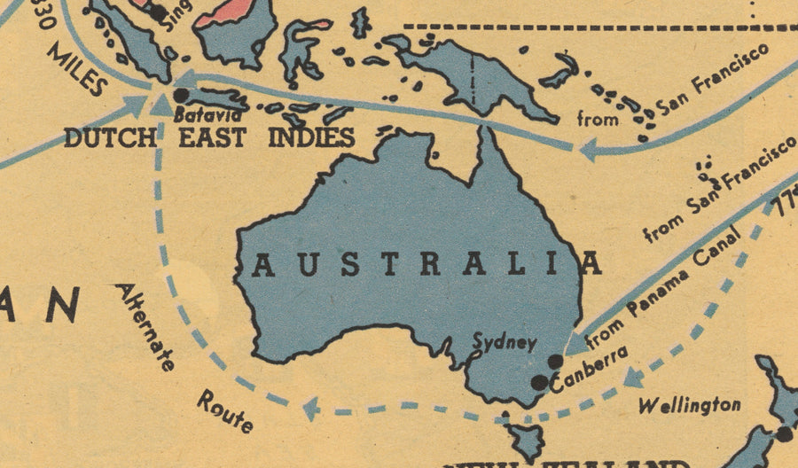 Armas aliadas "Made in the USA", 1942 - Antiguo mapa de propaganda de la Segunda Guerra Mundial