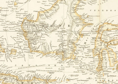 Alte Karte des Malaiischen Archipels & Ostindien von Arrowsmith, 1859 - Südostasien, Philippinen, Inseln, Meerengen, Singapur