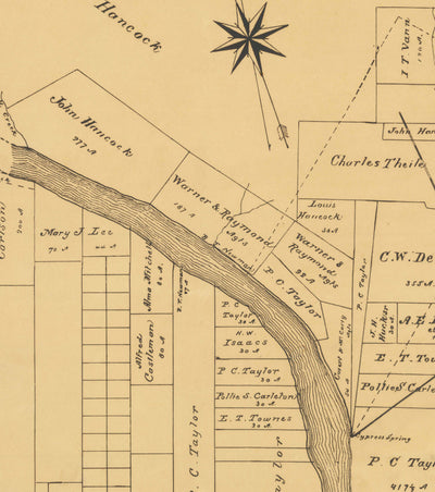 Mapa antiguo raro de Austin, Texas en 1891 - Plan de la ciudad muy temprano, Capitolio del estado, Ferrocarril, UT Austin, Dam Austin