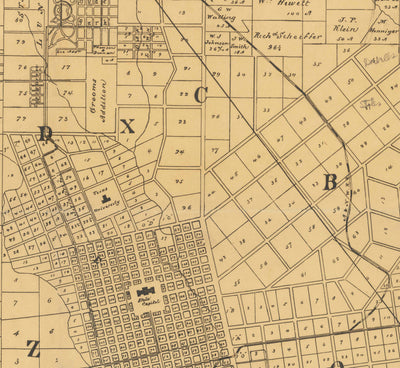 Rare ancienne carte d'Austin, Texas en 1891 - Plan de la ville très tôt de la ville, État Capitole, Railroad, UT Austin, Dam Austin