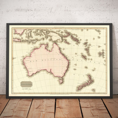 Alte Karte von Australien von John Pinkerton, 1813 - Australasien, Ozeanien, Melanesien - Strafkolonie Neusüdwales