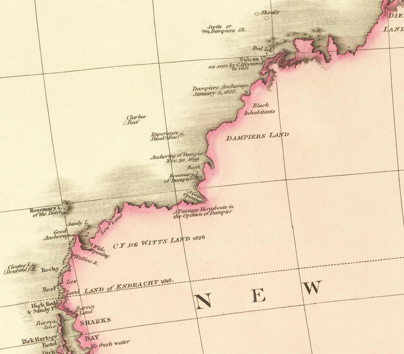 Ancienne carte d'Australie par John Pinkerton, 1813 - Australasie, Océanie, Mélanésie - Colonie pénitentiaire de Nouvelle-Galles du Sud