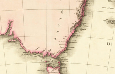 Antiguo mapa de Australia por John Pinkerton, 1813 - Australasia, Oceanía, Melanesia - Colonia Penal de Nueva Gales del Sur