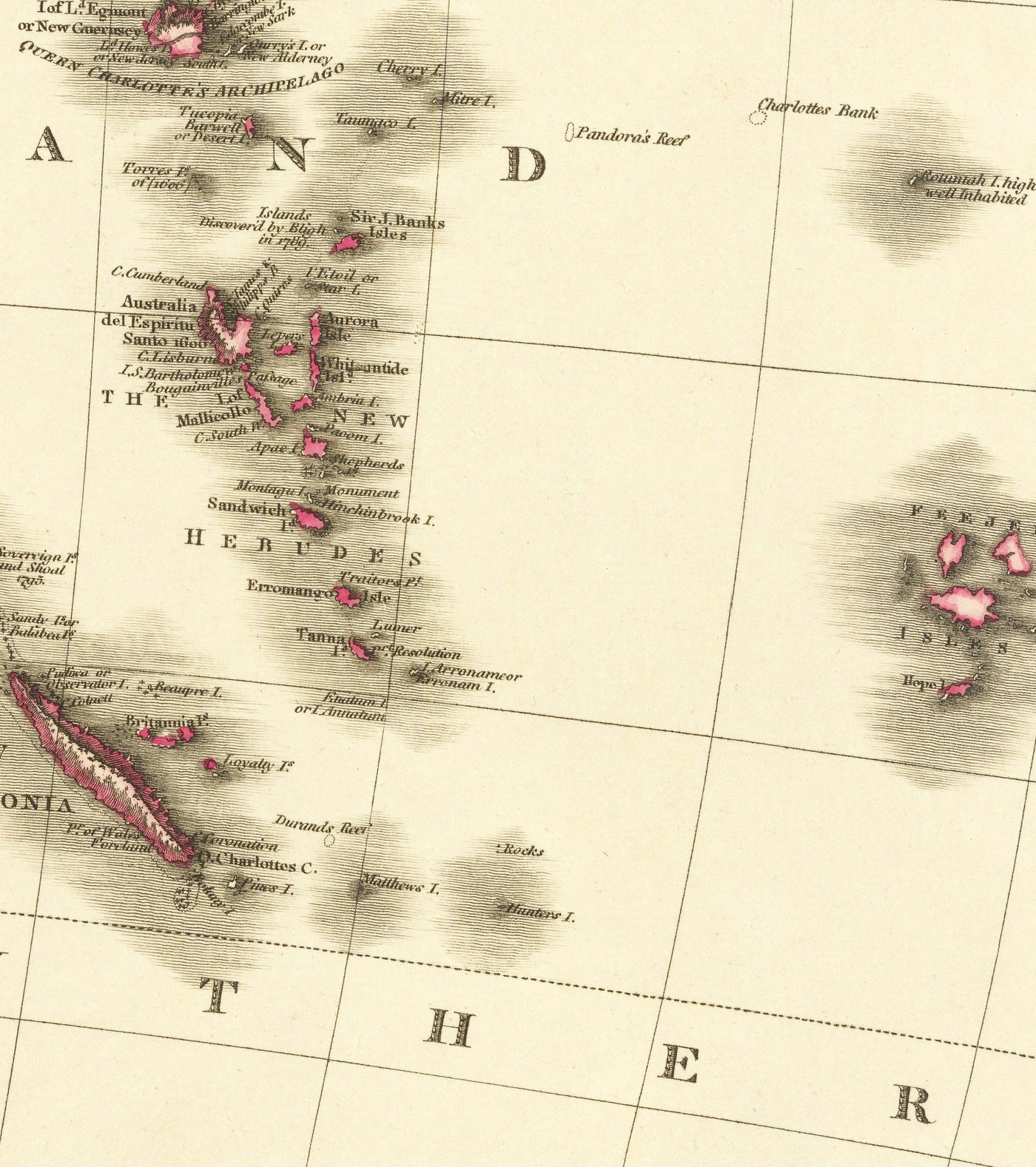 Alte Karte von Australien von John Pinkerton, 1813 - Australasien, Ozeanien, Melanesien - Strafkolonie Neusüdwales