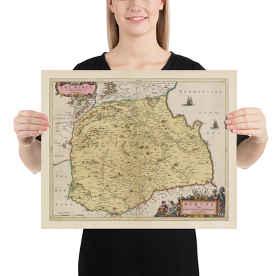 Mappa antica di Berwickshire nel 1665 di Joan Blaeu - Eyemouth, Ayton, Coldingham, Tweedmouth, Hutton 