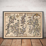 Mappa delle auto d'epoca delle isole scozzesi - Ebridi esterne, Ebridi interne, Shetland, Orcadi, Skye 