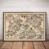 Ancienne carte de voiture des îles britanniques - Île de Wight, Scilly, Homme, Jersey, Guernesey