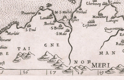 Très ancienne carte des îles britanniques, 1562 par George Lily - Première vraie carte de Grande-Bretagne et d'Irlande - version Bertelli & Lafreri de George Lily's Carte