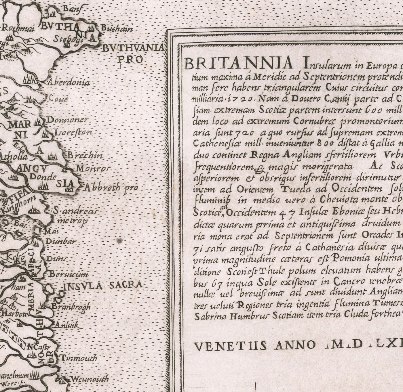 Très ancienne carte des îles britanniques, 1562 par George Lily - Première vraie carte de Grande-Bretagne et d'Irlande - version Bertelli & Lafreri de George Lily's Carte