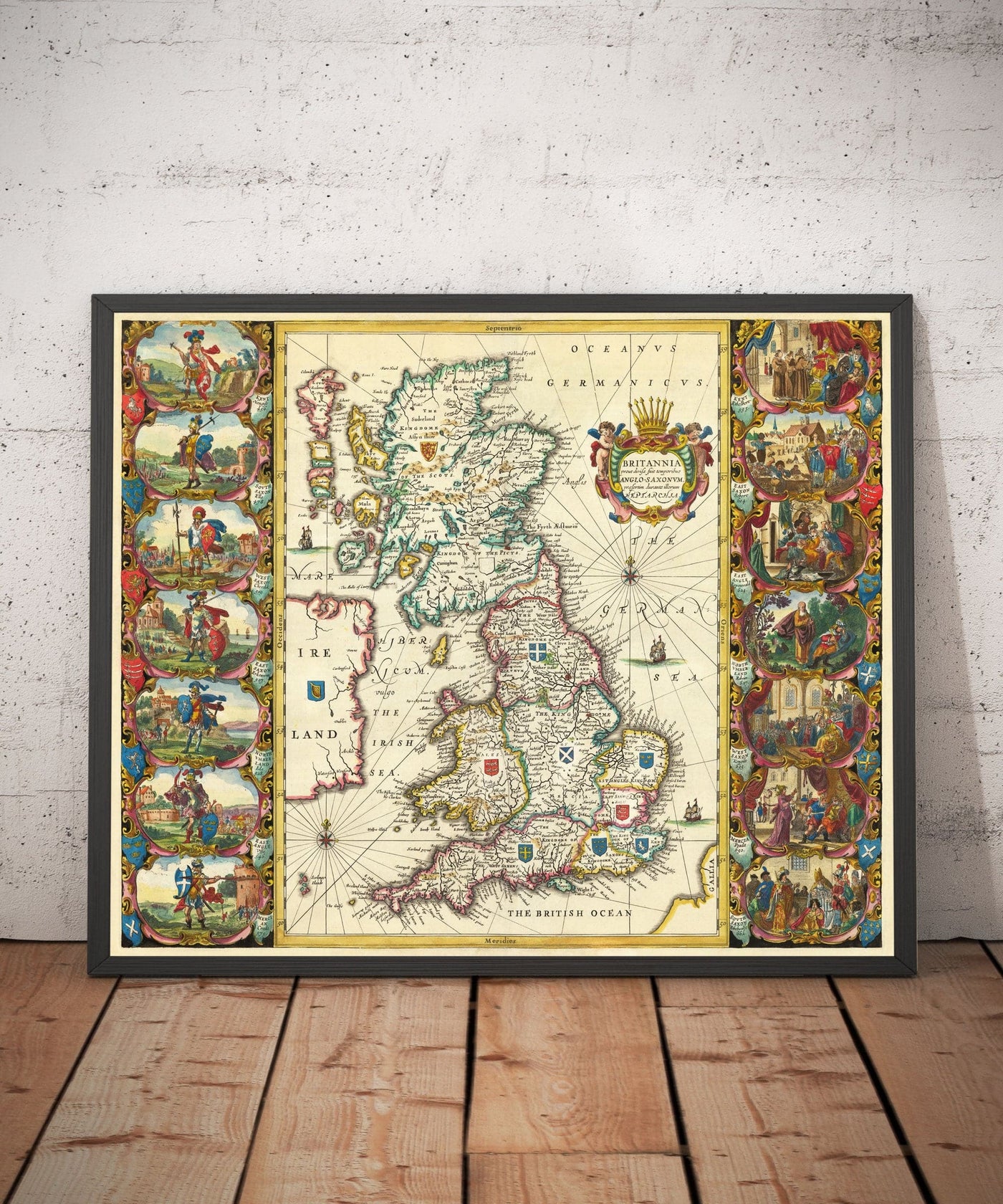 Old Viking Map of Great Britain in 1645 by Jan Jansson - Anglo-Saxon H ...