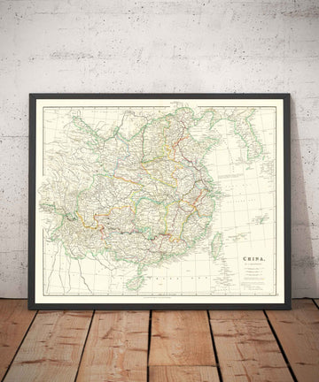 Old Map of China, 1840 by Arrowsmith - Korea, Canton, Peking, Sino-British Maccartney Embassy, Qianlong Emperor