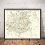 Old Map of China, 1840 by Arrowsmith - Korea, Canton, Peking, Sino-British Maccartney Embassy, Qianlong Emperor