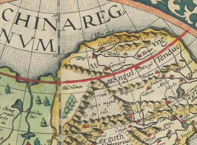 Seltenste alte Karte von China, 1593 von Cornelis de Jode - Erstes europäisches Diagramm von China, Japan und Korea