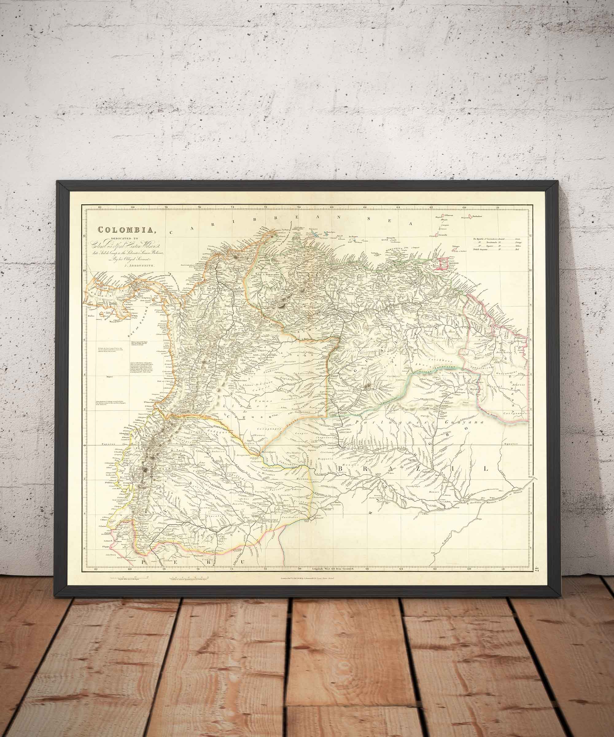 Old Map Of Colombia 1834 By Arrowsmith Gran Colombia Venezuela Ec Old map of colombia 1834 by arrowsmith gran colombia venezuela ec