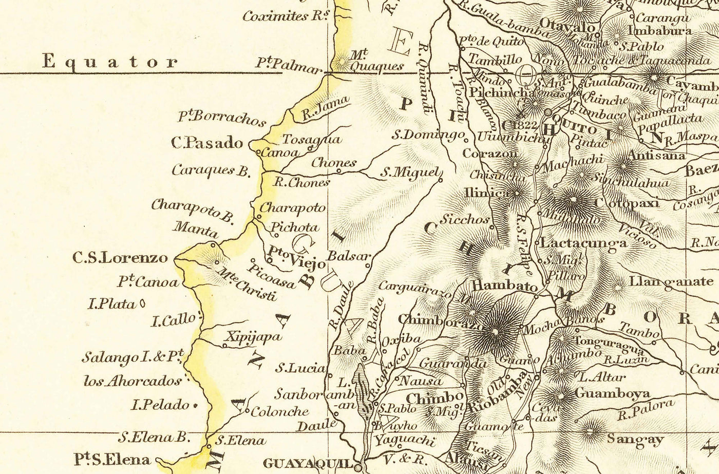 Ancienne carte de la Colombie, 1834 par Arrowsmith - Grande Colombie, Venezuela, Equateur, Pérou, Caraïbes, Panama