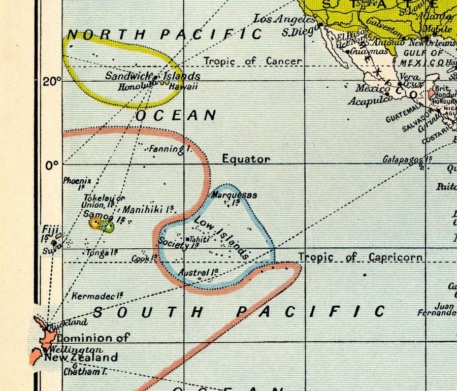 Alter kolonialer Weltkarte, 1912 von Cambridge Publishing - Britisches Empire, Französisches Empire, Niederländisches Empire, Chinesisches Empire, Spanisches Empire 