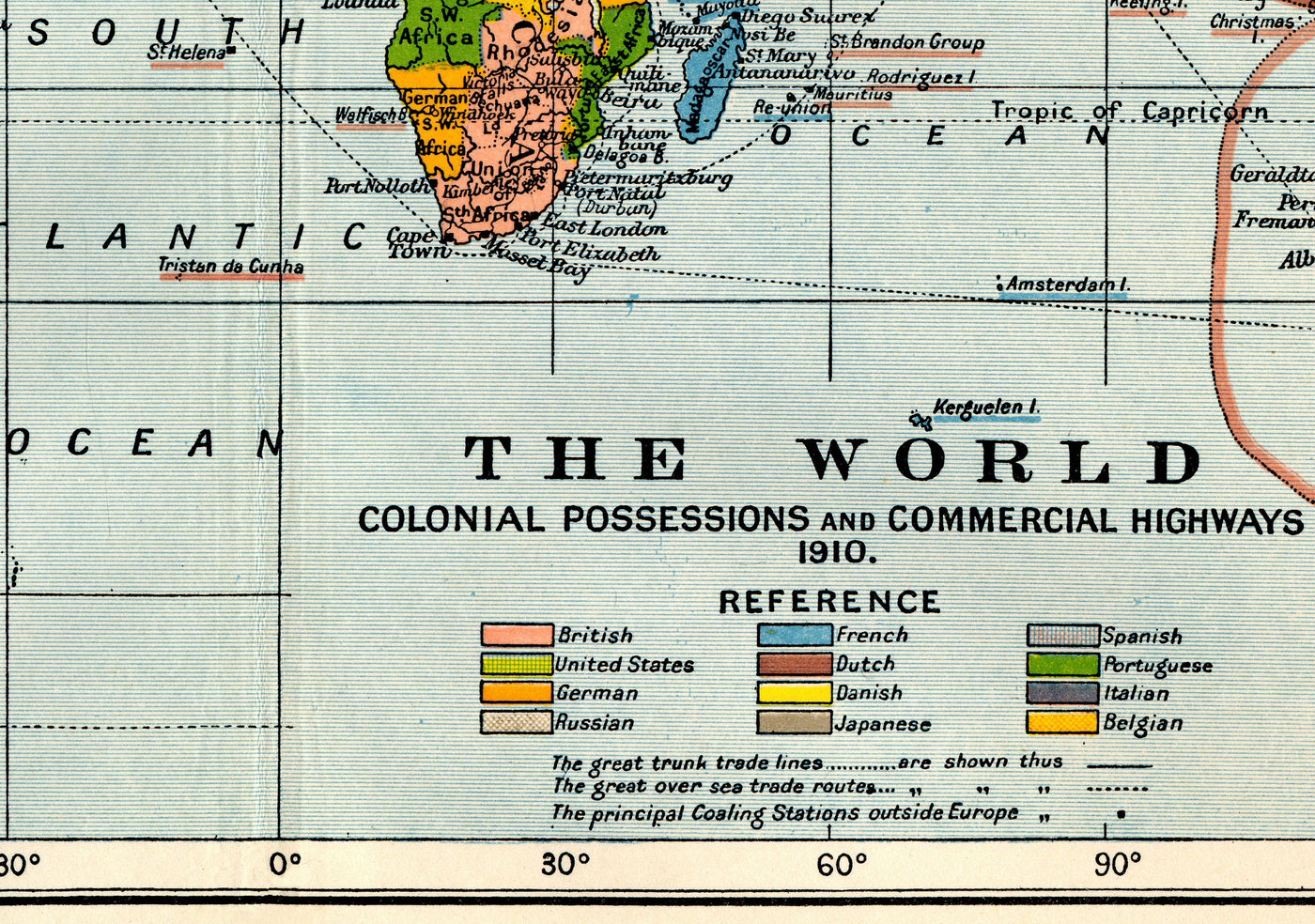 Postcolonial Map Old Colonial World Map, 1912 by Cambridge Publishing - British Empire ...