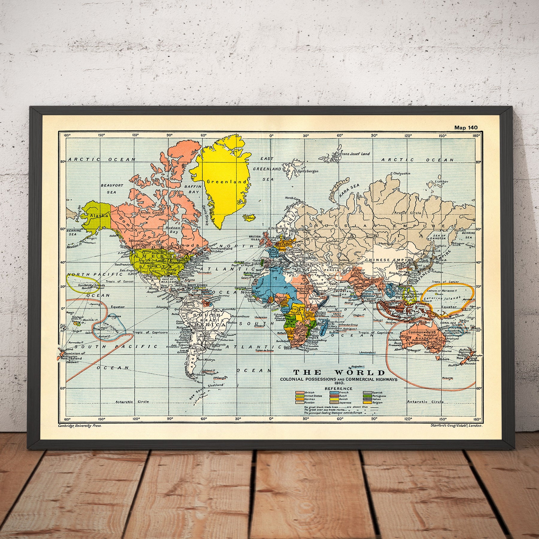 World Map 1925 Old Colonial World Map, 1912 by Cambridge Publishing - British Empire ...