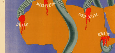 Carte de l'affiche de Propaganda de la Première Guerre mondiale Vichy France - Winston Churchill en tant que bête tentaculée