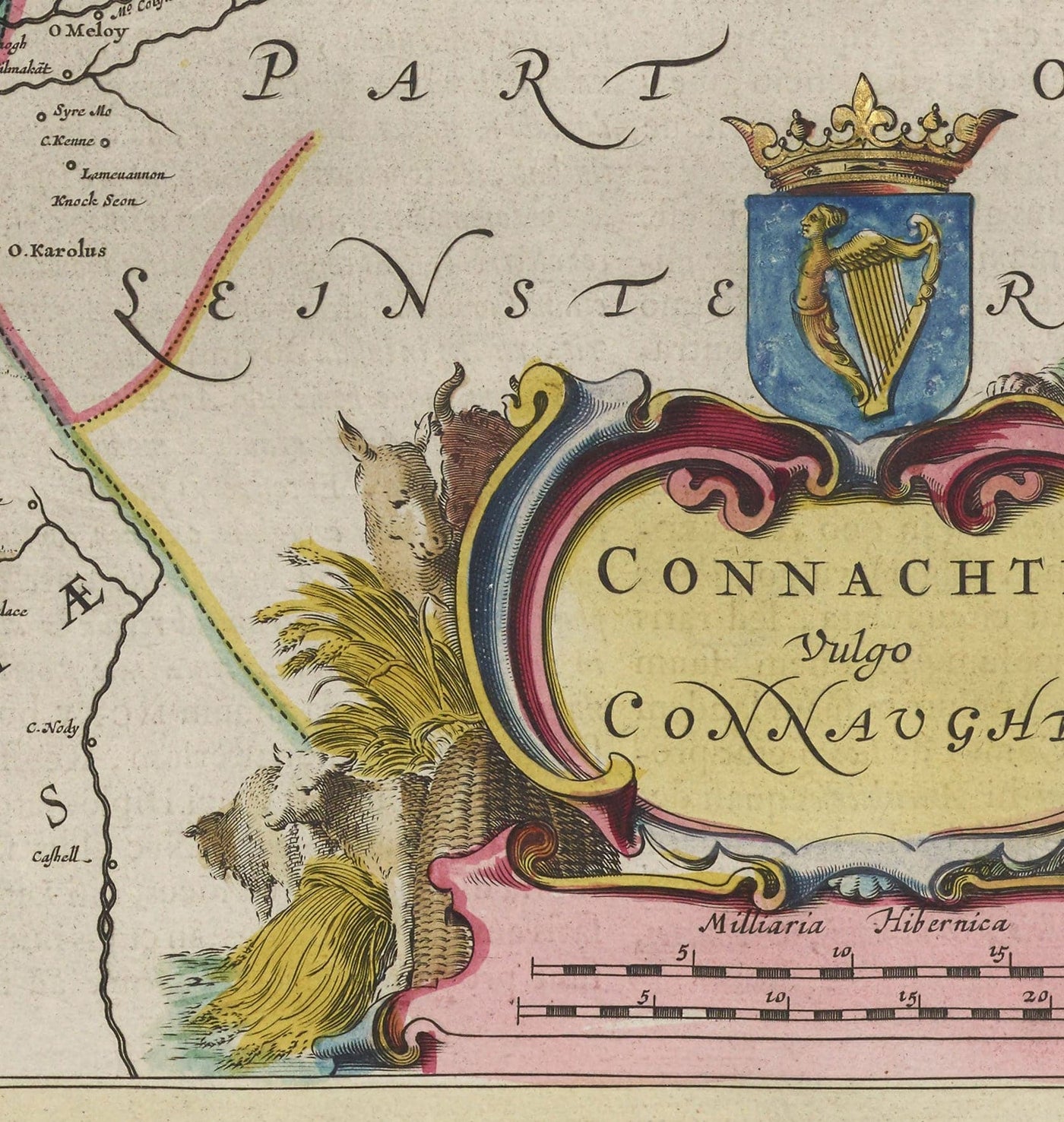 Detailed Connaught Map Old Map of Connacht, Ireland in 1665 by Joan Blaeu - Connaught, Galway ...
