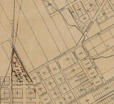 Old Map of Dallas, Texas in 1878 by Jones & Murphy - Main St, Ellum, Downtown, Arts District, Bryan Place