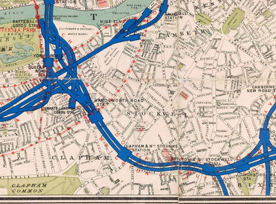 Alter London District Railway Map, 1884, Third Edition - Frühunterirdische Piccadilly, Kreis, Distriktrohrkarte