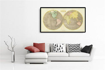 Alte doppelte Hemisphären-Weltkarte, 1804 von Arrowsmith - Seltene Atlas des 19. Jahrhunderts 