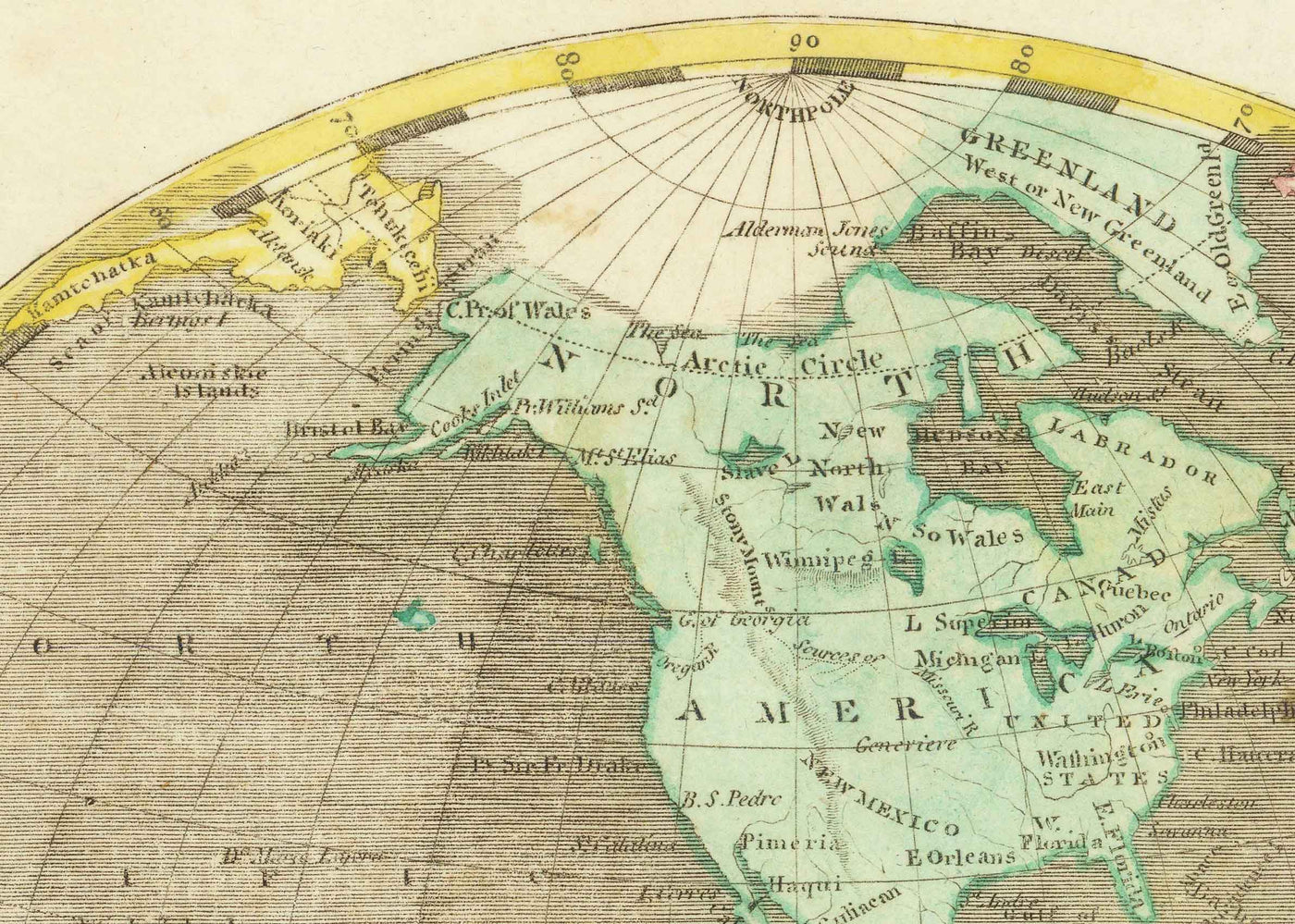 Antiguo mapa del mundo del doble hemisferio, 1804 por Arrowsmith - Atlas raro del siglo XIX