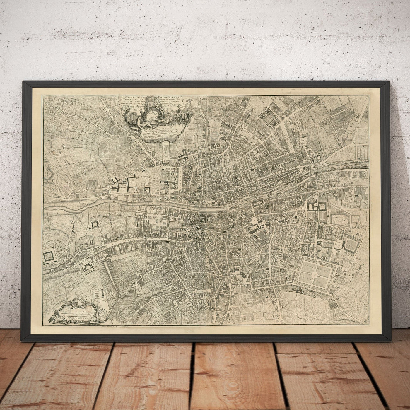 Old Map of Dublin, Ireland in 1756 by John Rocque – The Unique Maps Co.