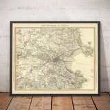 Old Map of Dublin and Suburbs, Ireland, 1837 by SDUK - Leinster, Dublin Bay, Greater Dublin
