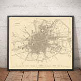 Ancienne carte de Dublin, Irlande, 1836 par WB Clark pour Sduk - River Liffey, Leinster, Co. Dublin