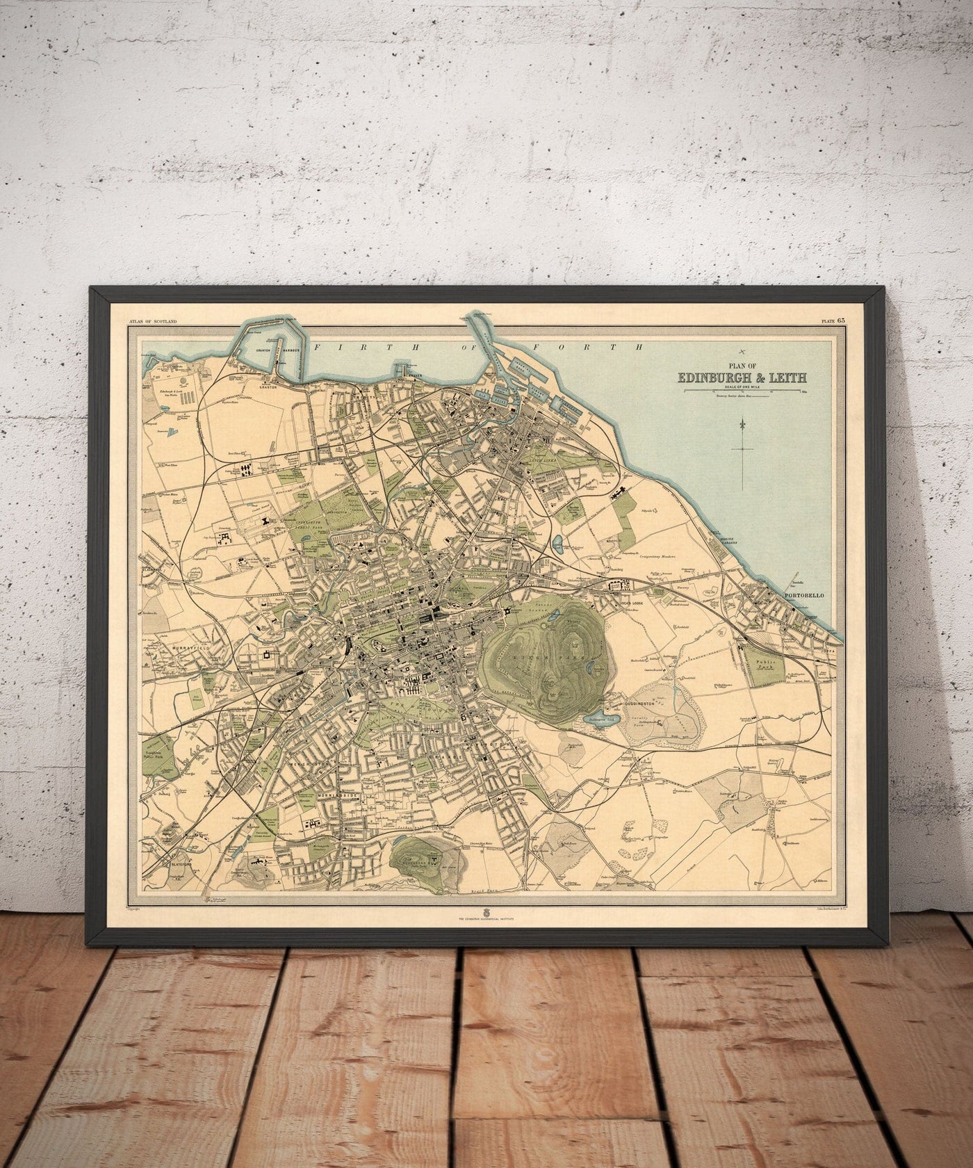 Alte Karte von Edinburgh 1912 von J Bartholomew - Leith, Murrayfield, Portobello, Holyrout