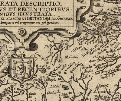 Alte Karte von England und Irland im Jahr 1605 von Abraham Ortelius